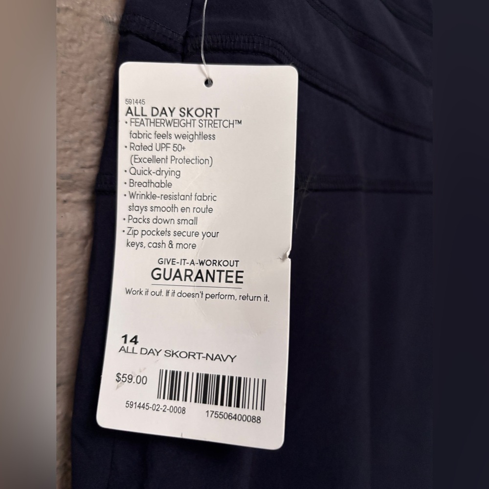 Athleta NWT. Dark Blue All Day Skort 14 - Picture 6 of 8